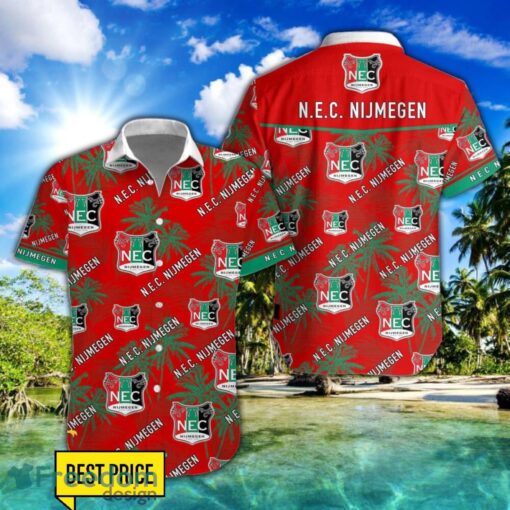 N.E.C. Nijmegen 3D Hawaiian Shirt and Shorts Vinatge Tree Pattern Beach Shirt For Fans Product Photo 1