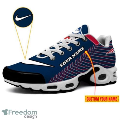 New England Patriots Custom Name Navy Striped Pattern Air Cushion Sneakers Product Photo 3