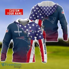 New England Patriots US Flag 3D Hoodie For Sport Fans Custom Name Product Photo 1