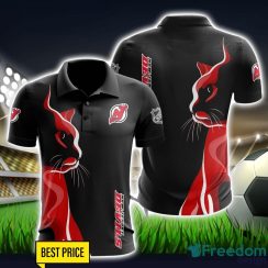 New Jersey Devils 3D Polo Shirt Black Color For Men