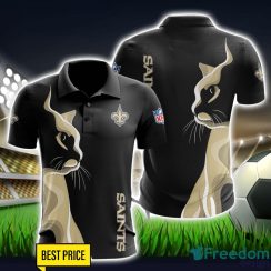 New Orleans Saints 3D Polo Shirt Black Color For Men