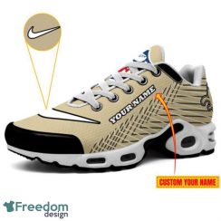 New Orleans Saints Custom Name Cream Striped Pattern Air Cushion Sneakers Product Photo 3