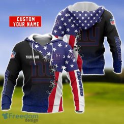 New York Giants US Flag 3D Hoodie For Sport Fans Custom Name Product Photo 1