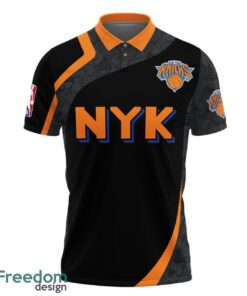 New York Knicks Style NBA Basketball Team Black 3D Polo Shirt Product Photo 2