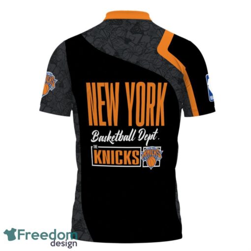 New York Knicks Style NBA Basketball Team Black 3D Polo Shirt Product Photo 3