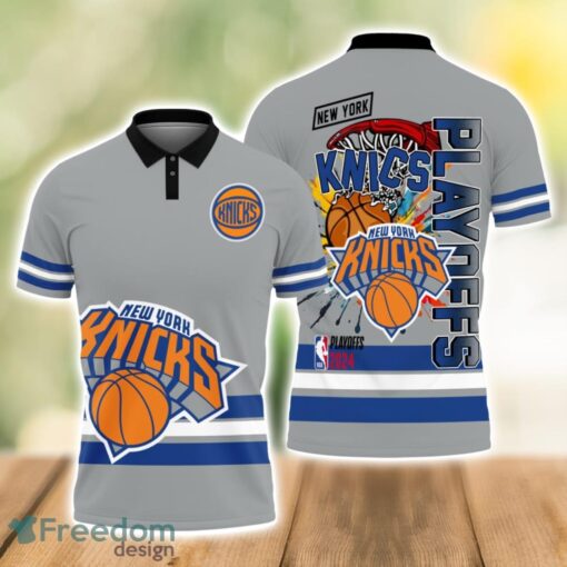 New York Knicks Style NBA Basketball Team Black 3D Polo Shirt Special For Fans Product Photo 1