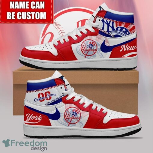 New York Yankees Sneakers Custom Name Number Air Jordan Hightop Shoes Men Women Gift Product Photo 1