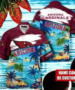 NFL Arizona Cardinals Logo Fans Love Custom Your Name Hawaiian Shirt Full Over Print