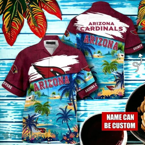 NFL Arizona Cardinals Logo Fans Love Custom Your Name Hawaiian Shirt Full Over Print Product Photo 1