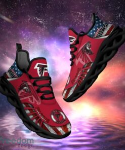 NFL Atlanta Falcons Design Logo & America Flag Gift For Fans Max Shoes