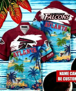 NFL Atlanta Falcons Logo Fans Love Custom Your Name Hawaiian Shirt Full Over Print