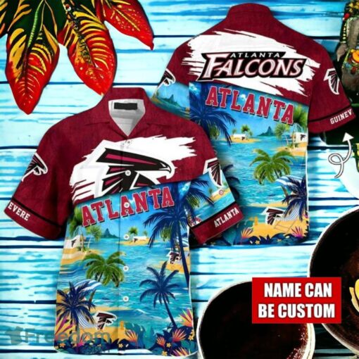 NFL Atlanta Falcons Logo Fans Love Custom Your Name Hawaiian Shirt Full Over Print Product Photo 1