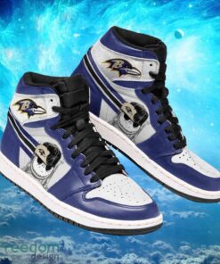 NFL Baltimore Ravens Jack Skellington Printing Air Jordan Hightop Shoes