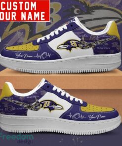 NFL Baltimore Ravens Personalized Name AF1 Air Force Sneakers For Men Women