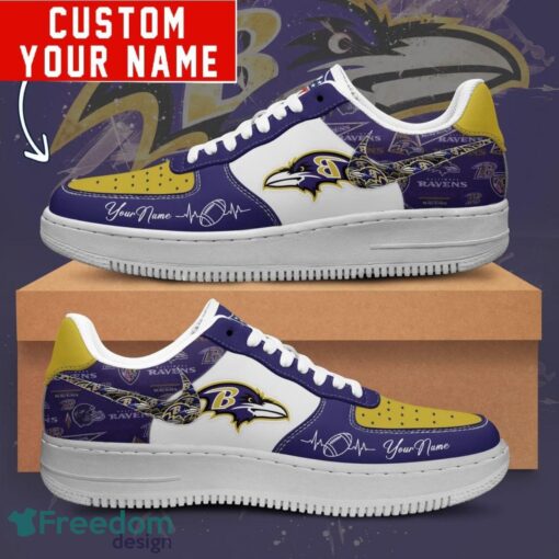 NFL Baltimore Ravens Personalized Name AF1 Air Force Sneakers For Men Women Product Photo 1