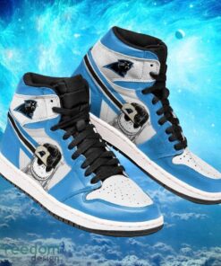 NFL Carolina Panthers Custom Jack Skellington Printing Air Jordan Hightop Shoes