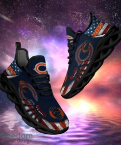 NFL Chicago Bears Design Logo & America Flag Gift For Fans Max Shoes