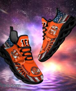 NFL Cincinnati Bengals Design Logo & America Flag Gift For Fans Max Shoes