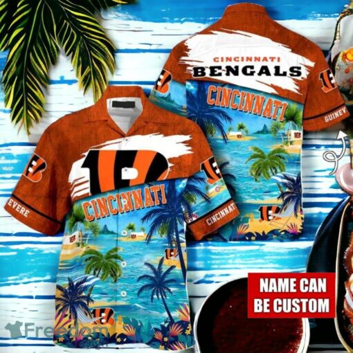 NFL Cincinnati Bengals Logo Fans Love Custom Your Name Hawaiian Shirt Full Over Print Product Photo 1