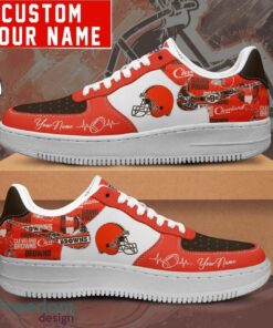 NFL Cleveland Browns Personalized Name AF1 Air Force Sneakers For Men Women