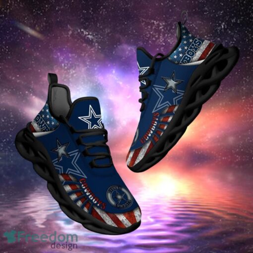 NFL Dallas Cowboys Design Logo & America Flag Gift For Fans Max Shoes Product Photo 1