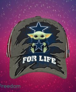 NFL Dallas Cowboys Logo Design Baby Yoda For Life Gifts For Fans Full Over Print Cap