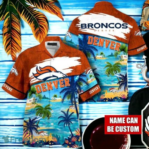 NFL Denver Broncos Logo Fans Love Custom Your Name Hawaiian Shirt Full Over Print Product Photo 1