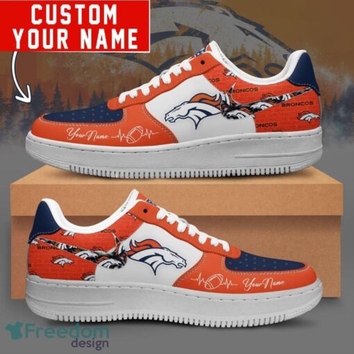 NFL Denver Broncos Personalized Name AF1 Air Force Sneakers For Men Women Product Photo 1