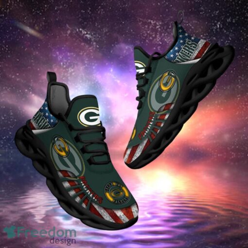 NFL Green Bay Packers Design Logo & America Flag Gift For Fans Max Shoes Product Photo 1