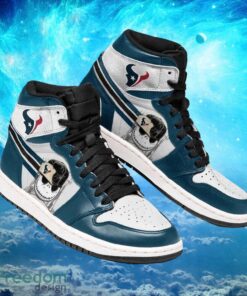 NFL Houston Texans Custom Jack Skellington Printing Air Jordan Hightop Shoes