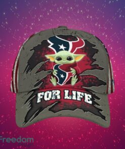 NFL Houston Texans Logo Design Baby Yoda For Life Gifts For Fans Full Over Print Cap