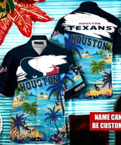 NFL Houston Texans Logo Fans Love Custom Your Name Hawaiian Shirt Full Over Print