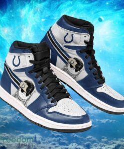 NFL Indianapolis Colts Custom Jack Skellington Printing Air Jordan Hightop Shoes