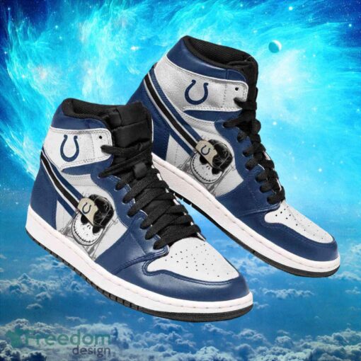 NFL Indianapolis Colts Custom Jack Skellington Printing Air Jordan Hightop Shoes Product Photo 1