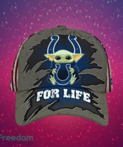 NFL Indianapolis Colts Logo Design Baby Yoda For Life Gifts For Fans Full Over Print Cap