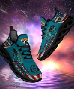 NFL Jacksonville Jaguars Design Logo & America Flag Gift For Fans Max Shoes