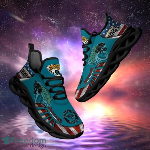 NFL Jacksonville Jaguars Design Logo & America Flag Gift For Fans Max Shoes Product Photo 1