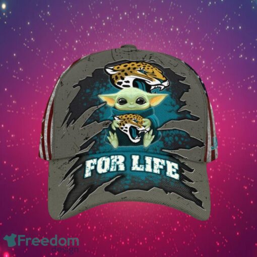 NFL Jacksonville Jaguars Logo Design Baby Yoda For Life Gifts For Fans Full Over Print Cap Product Photo 1