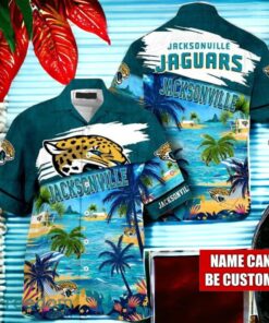 NFL Jacksonville Jaguars Logo Fans Love Custom Your Name Hawaiian Shirt Full Over Print