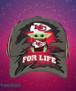 NFL Kansas City Chiefs Logo Design Baby Yoda For Life Gifts For Fans Full Over Print Cap