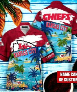 NFL Kansas City Chiefs Logo Fans Love Custom Your Name Hawaiian Shirt Full Over Print