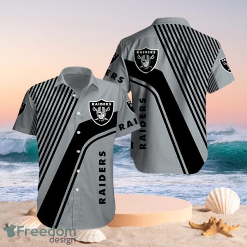 NFL Las Vegas Raiders Style Silver Black Hawaii Shirt Full Over Print Product Photo 1