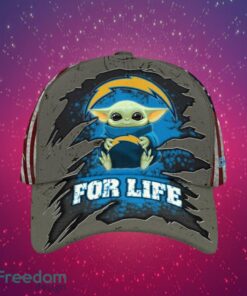 NFL Los Angeles Chargers Logo Design Baby Yoda For Life Gifts For Fans Full Over Print Cap