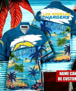 NFL Los Angeles Chargers Logo Fans Love Custom Your Name Hawaiian Shirt Full Over Print