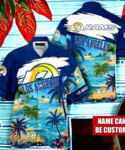 NFL Los Angeles Rams Logo Fans Love Custom Your Name Hawaiian Shirt Full Over Print