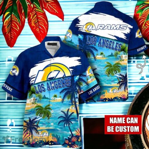 NFL Los Angeles Rams Logo Fans Love Custom Your Name Hawaiian Shirt Full Over Print Product Photo 1