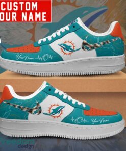 NFL Miami Dolphins Personalized Name AF1 Air Force Sneakers For Men Women