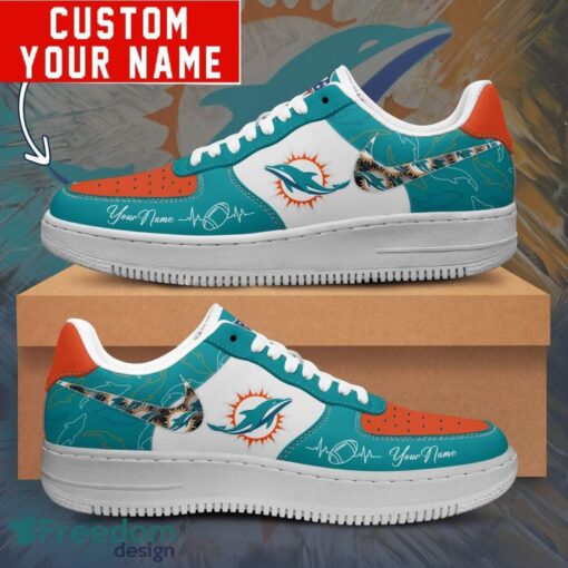 NFL Miami Dolphins Personalized Name AF1 Air Force Sneakers For Men Women Product Photo 1