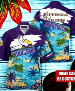 NFL Minnesota Vikings Logo Fans Love Custom Your Name Hawaiian Shirt Full Over Print