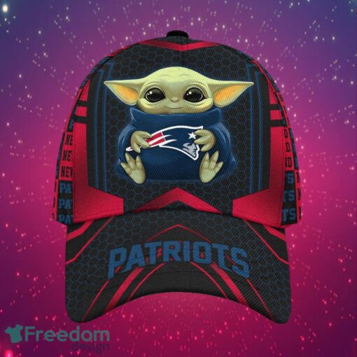 NFL New England Patriots Logo Design Dark Type Baby Yoda Gifts For Fans Full Over Print Cap Product Photo 1